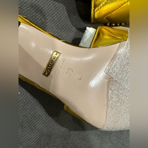 Gucci Double G Crystal Leather Slide Sandal - Picture 8 of 12